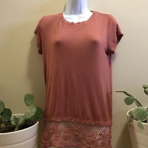 Rose lace boho Tee